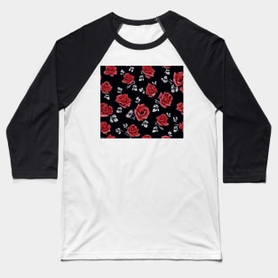 rose pattern Baseball T-Shirt